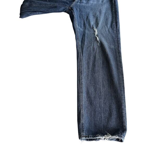Ann Taylor Loft Blue, The 90's High Waist, Distressed, Straight Leg Jeans- 28/6 - Picture 6 of 7